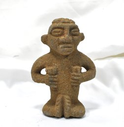 Pre - Columbian Volcanic Stone Sitting Figure