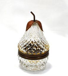 Vintage German Hand Cut Crystal & Brass Pear Shaped Desk Lighter