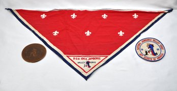Original Boy Scouts 1964 National Jamboree Neckerchief & Patches