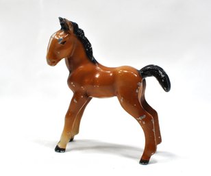 Vintage Foal HORSE Figurine Bay Brown With Black Mane