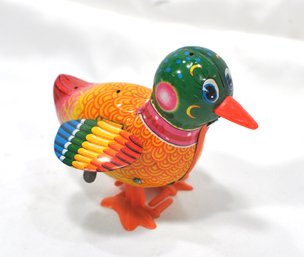 Vintage Crazy Bird Duck Tin Wind Up Toy Litho Japan