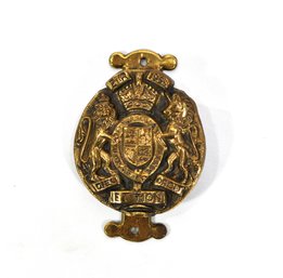 Vintage English Dieu Et Mon Droit Brass Coronation Door Knocker
