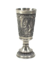 Vintage Pope Johannes Paul II Vatican Pewter Wine Cup - Zinn Becker Germany