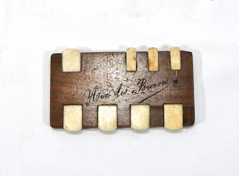 Victorian Wood & Bone Bridge Game Counter With Inscription