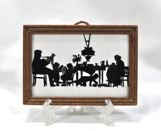 Antique Painting On Glass Silhouette Picture