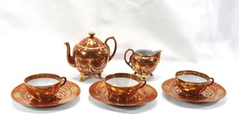 Vintage Japanese Gild Dragon Porcelain Tea Set