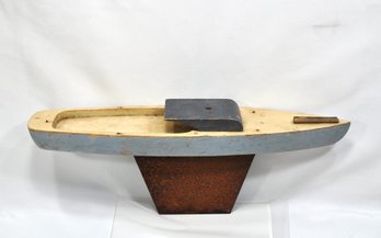 Mid 20th Century Wooden Sailboat Hull Model