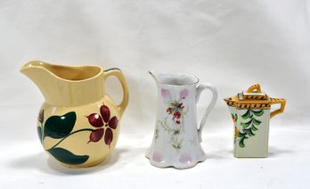 Lot 3 Porcelain/ Ceramic Pitchers