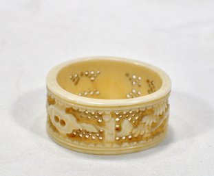 Antique Chinese Hand Carved Napkin Ring