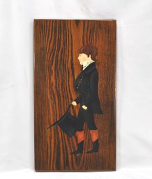 Vintage Oil Painting Of Gentleman On Wood Panel