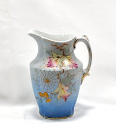 Vintage Johnson Brothers Pitcher With Flowers And Spiderweb