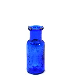 Antique Miniature COBALT BLUE CHESBRO Liquid Corn Plaster Bottle