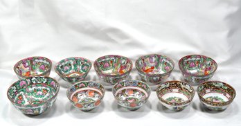 Lot 10 Vintage Chinese Rose Medallion Bowls