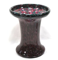 Large Signed Studio Art Glass Vase 14'