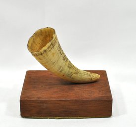 19th Century Whale Tooth On Wooden Base