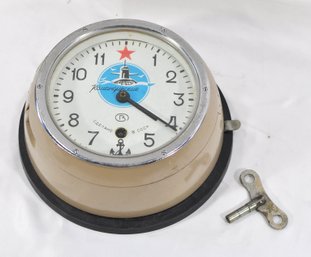 Vintage Russian Soviet USSR KOMANDIRSKIE Navy Maritime Submarine Clock & Key