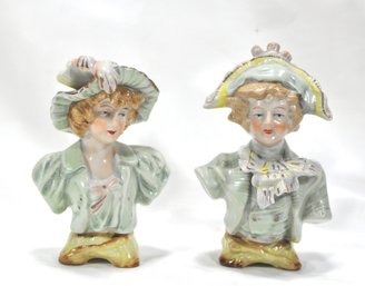 Vintage BETSON Porcelain Man & Woman Couple Busts