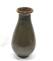 Vintage Asian Glazed Pottery Vase