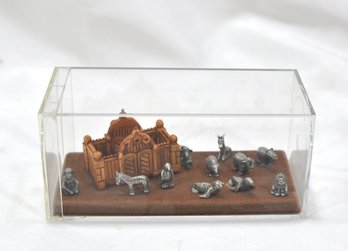 Vintage Hudson Pewter Miniature Animal Kingdom Diorama