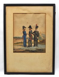 Dietrich Dietrich (1799-1843) Uniformed Army Officers Hand Colored Lithograph 1838