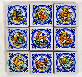 Set 9 Miniature Ceramic Tiles
