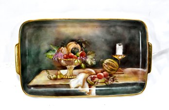 Vintage Hand Painted Artist Signed Porcelain Tray