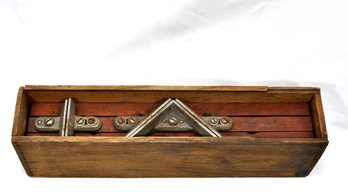 Antique GEM Folding Mitre Box With Wooden Case
