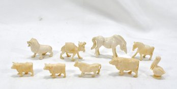 Lot Antique Carved Miniature Animal Figurines