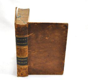 Antique 1854 Blair's Rhetoric Book Leather Covers