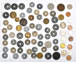 Lot Of Old Coins: France, Morocco, Egypt, UK, Etc.