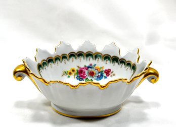 Vintage Limoges France Porcelain Bowl With Flowers