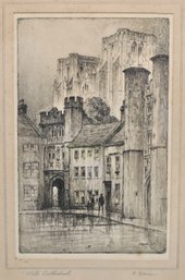 Featherstone Robson (1880 - 1936) View Of Cathedral Original Signed Etching