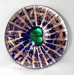 Beautiful Small Enameled Metal Art Bowl