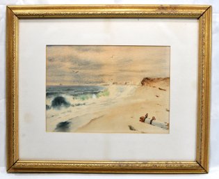 Antique Coastal View Watercolor