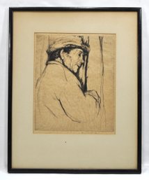 William Auerbach-Levy (1889-1964) Man With Hat Signed Etching