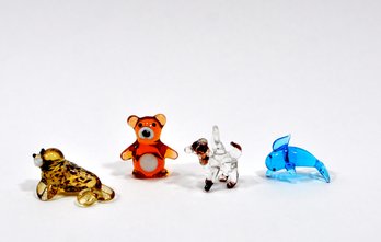 Miniature Art Glass Animal Figurines 1'