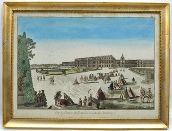 Jacques Rigaud (1681 - 1754) View Of Palace Of Versailles Original Engraving