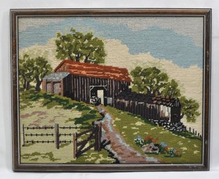 Vintage Embroidery Farmhouse In The Summer