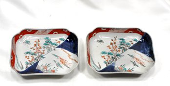 Pair Antique Asian Porcelain Trays
