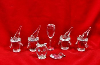 Group Of Miniature Crystal Figurines Including Swarovski