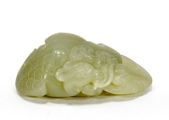 Antique Chinese Hand Carved Jade Dragon Figure