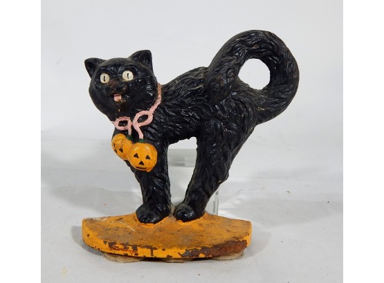 Vintage Halloween CAT Cast Iron Doorstop