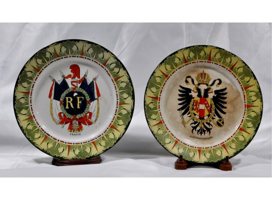 Pair  FENTON England Staffordshire National Emblem Series Plates