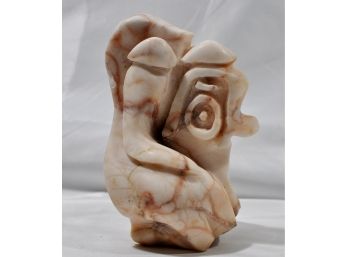 Abstract Stone Carved Marble Statue Figure Signed