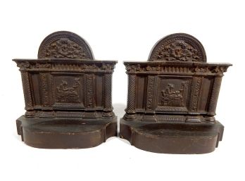 Vintage Cast Iron Hearth Bookends