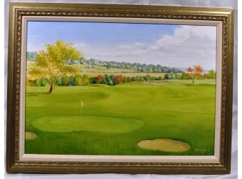 Halliday Smith Original Oil On Canvas Golf Course Landscape
