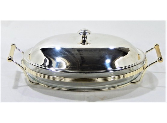 Christofle Pyrex Silver Plate Covered Casserole