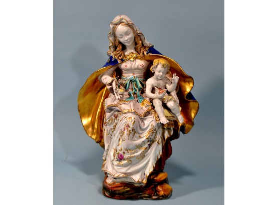Amazing Large  Madonna & Child Figurine Capodimonte KB Creations Italy
