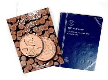 Lot 2 Lincoln Cents Collection Albums Full Of Coins 1941-1975