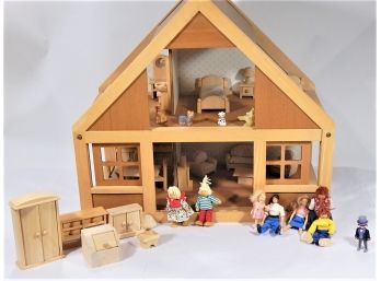 Wooden Doll House W/ Accessories
